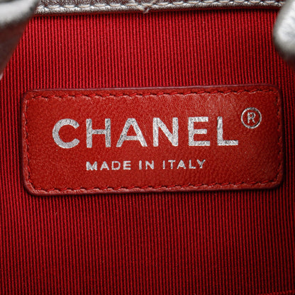 Chanel Metallic Silver Aged Calfskin Leather Small Gabrielle Backpack