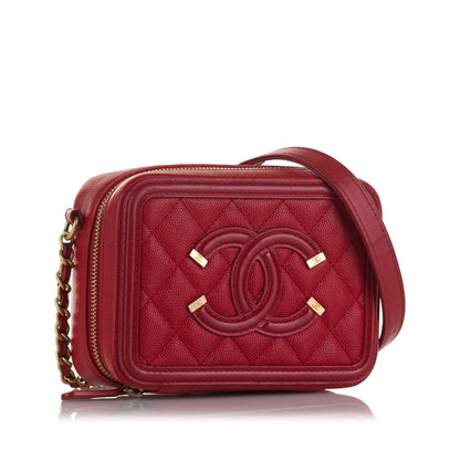 Chanel Mini CC Filigree Caviar Vanity Case (SHG-qVsozO)