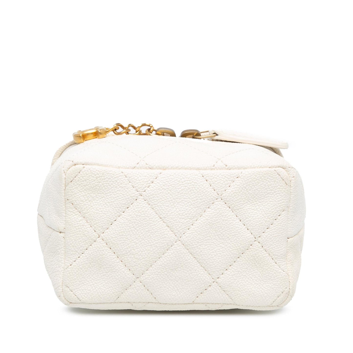 Chanel Mini Caviar Chain Zip Around Vanity Case (SHG-D8x2OZ)