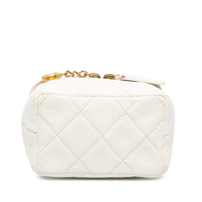 Chanel Mini Caviar Chain Zip Around Vanity Case (SHG-D8x2OZ)