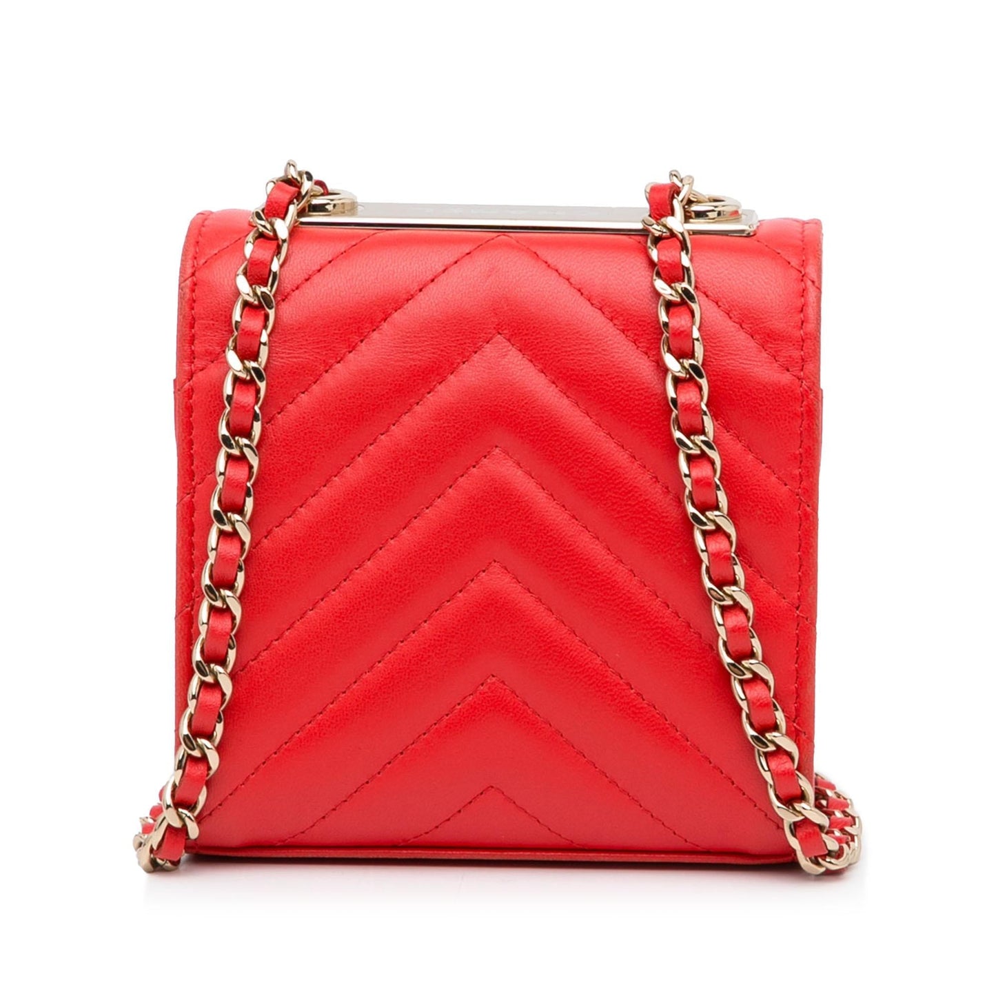Chanel Mini Chevron Lambskin Trendy CC Chain Wallet (SHG-vfIIgX)