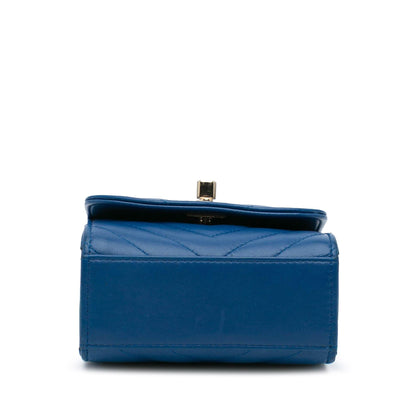 Chanel Mini Chevron Lambskin Trendy CC Chain Wallet