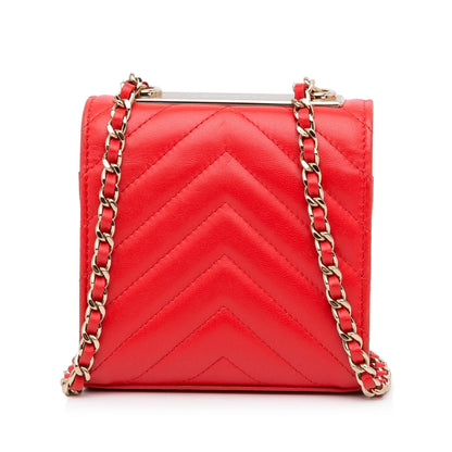 Chanel Mini Chevron Quilted Lambskin Trendy CC Chain Wallet