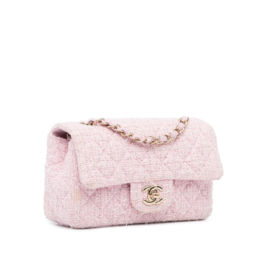 Chanel Mini Classic Rectangular Tweed Flap (SHG-lbDBOI)