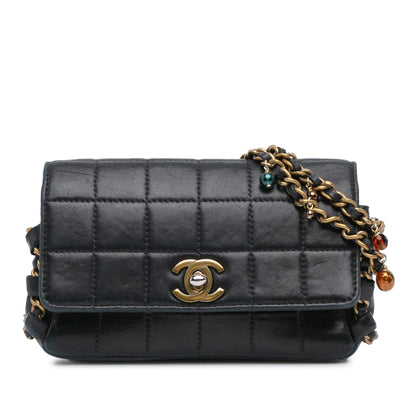 Chanel Mini Lambskin Choco Bar Chain Charms Flap (SHG-fLjuBx)