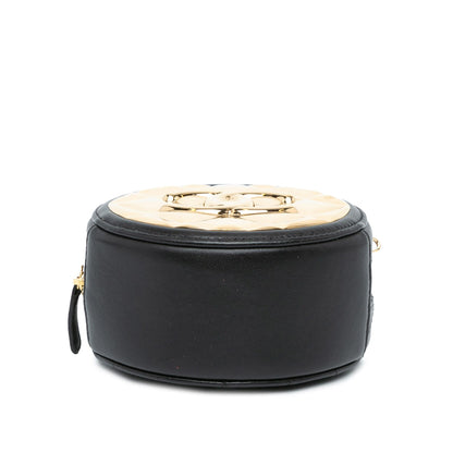 Chanel Mini Lambskin Golden Plate Round Clutch with Chain (SHG-WiHX9Q)