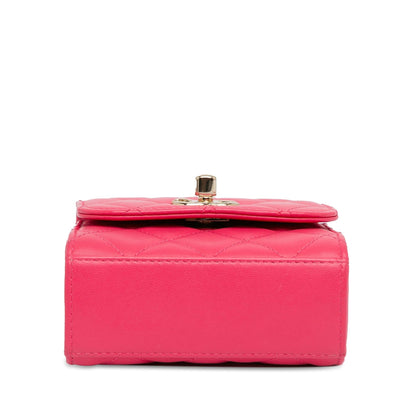Chanel Mini Lambskin Trendy CC Clutch With Chain