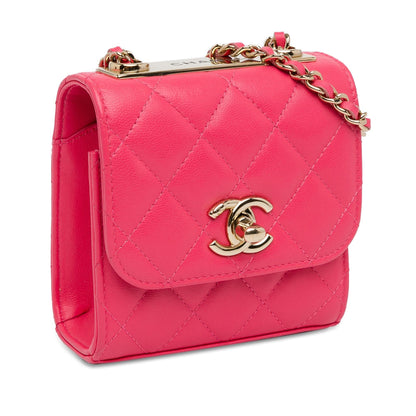 Chanel Mini Lambskin Trendy CC Clutch With Chain