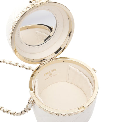 Chanel Mini Matelasse Lambskin Round Vanity Case