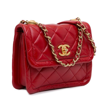 Chanel Mini Quilted Lambskin Soft Square Flap (SHG-mDuPZD)