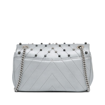 Chanel Mini Rectangular Chevron Quilted Lambskin Stud Wars Flap (SHG-17y5S9)