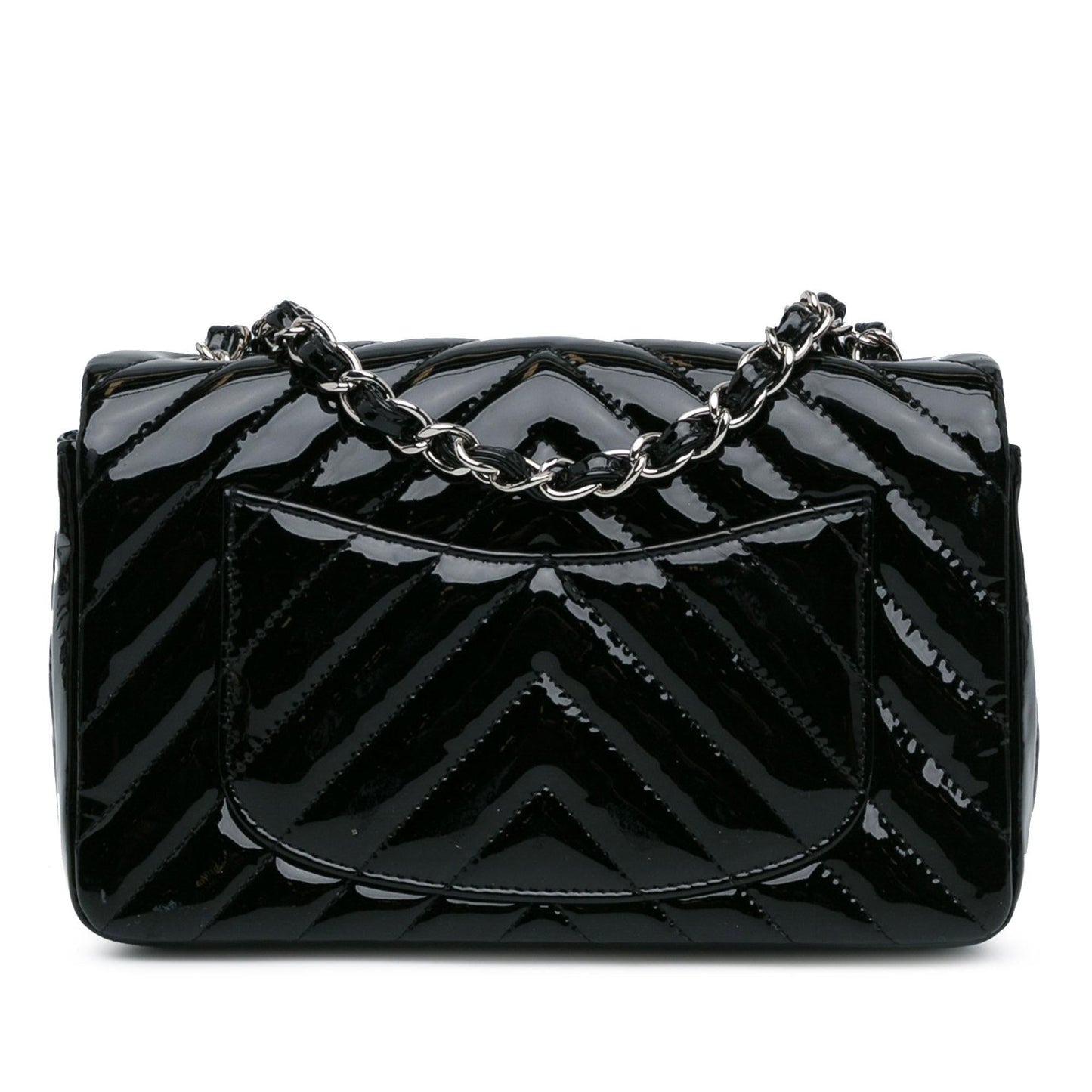 Chanel Mini Rectangular Classic Chevron Patent Single Flap (SHG-3MlT53)
