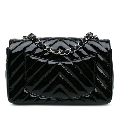 Chanel Mini Rectangular Classic Chevron Patent Single Flap (SHG-3MlT53)