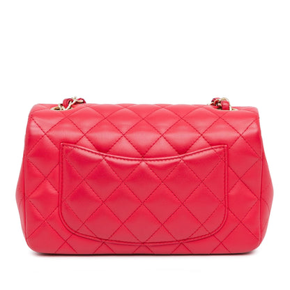 Chanel Mini Rectangular Classic Lambskin Single Flap (SHG-aMDNhD)