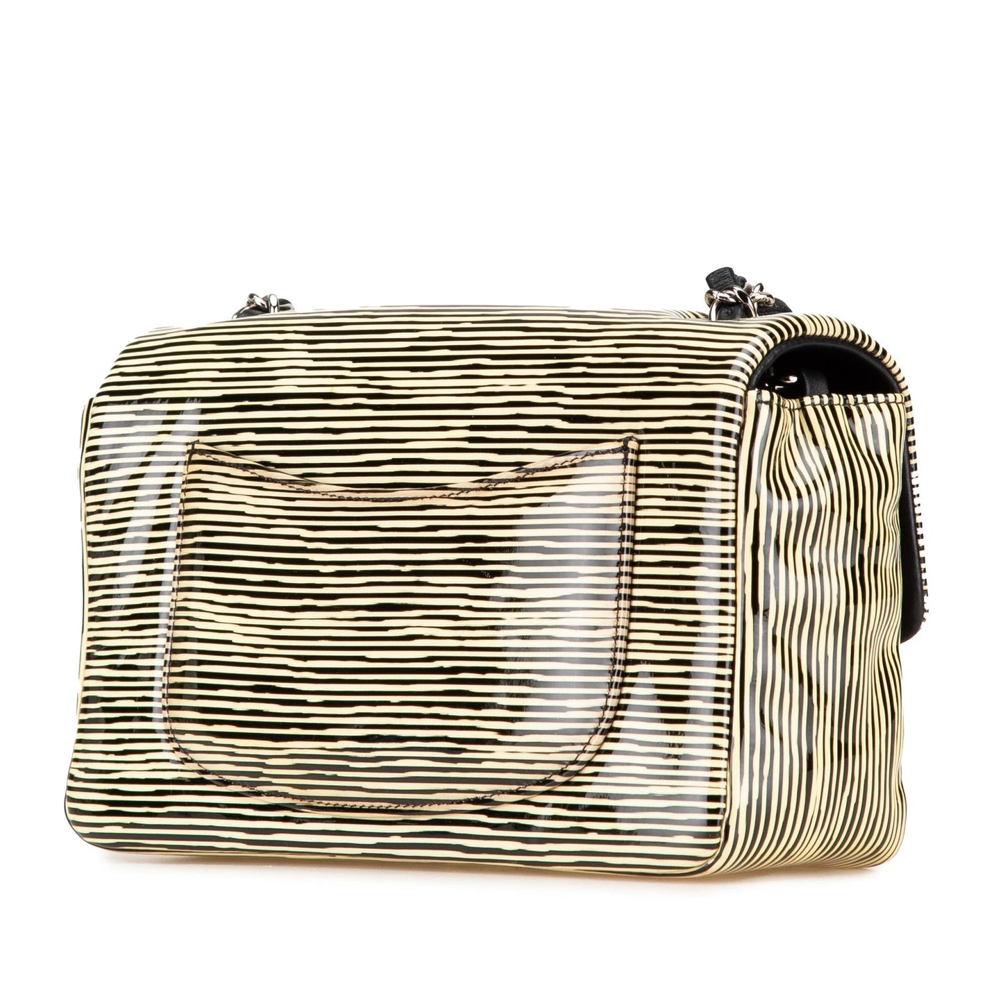 Chanel Mini Rectangular Classic Patent Striped Single Flap