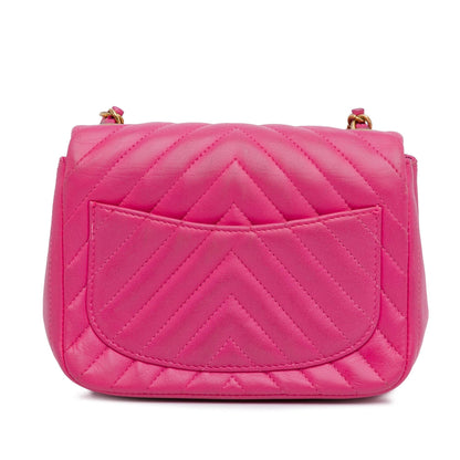 Chanel Mini Square Classic Chevron Lambskin Flap