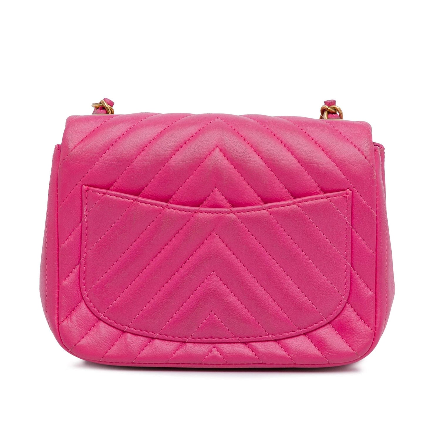 Chanel Mini Square Classic Lambskin Chevron Flap