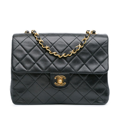 Chanel Mini Square Classic Lambskin Leather Single Flap Bag (SHG-hqpiJu)