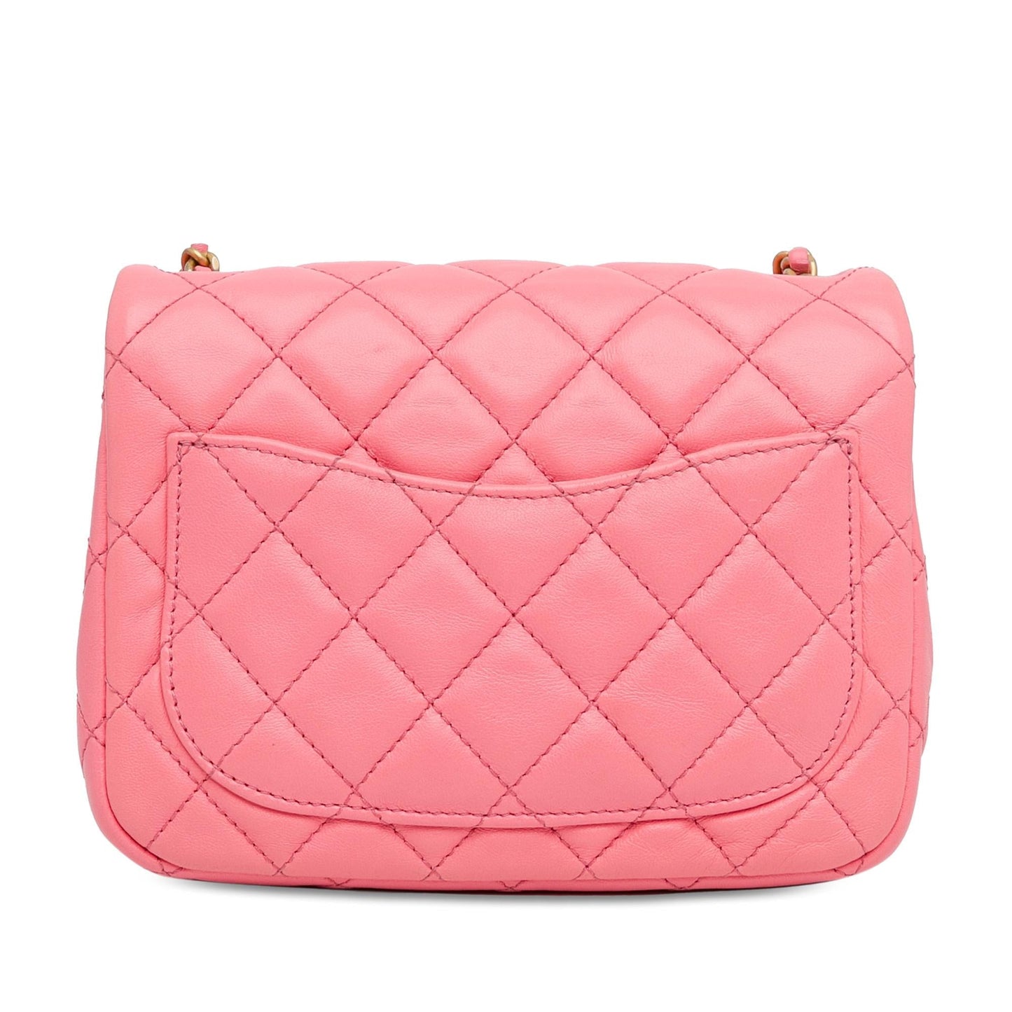 Chanel Mini Square Classic Lambskin Pearl Crush Flap (SHG-zjQT5W)