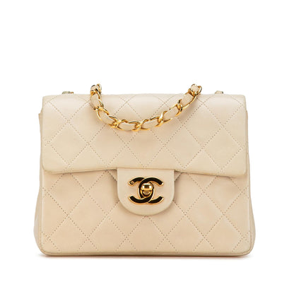 Chanel Mini Square Classic Lambskin Single Flap (SHG-bqoEbP)