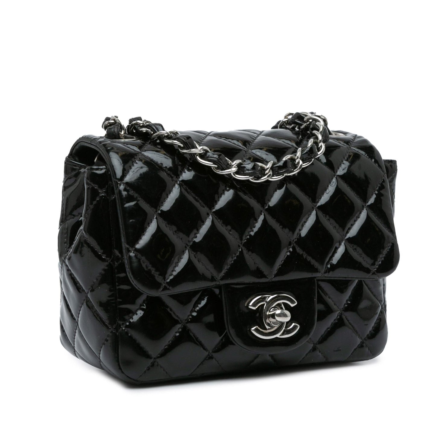 Chanel Mini Square Classic Patent Single Flap (SHG-vfasYd)