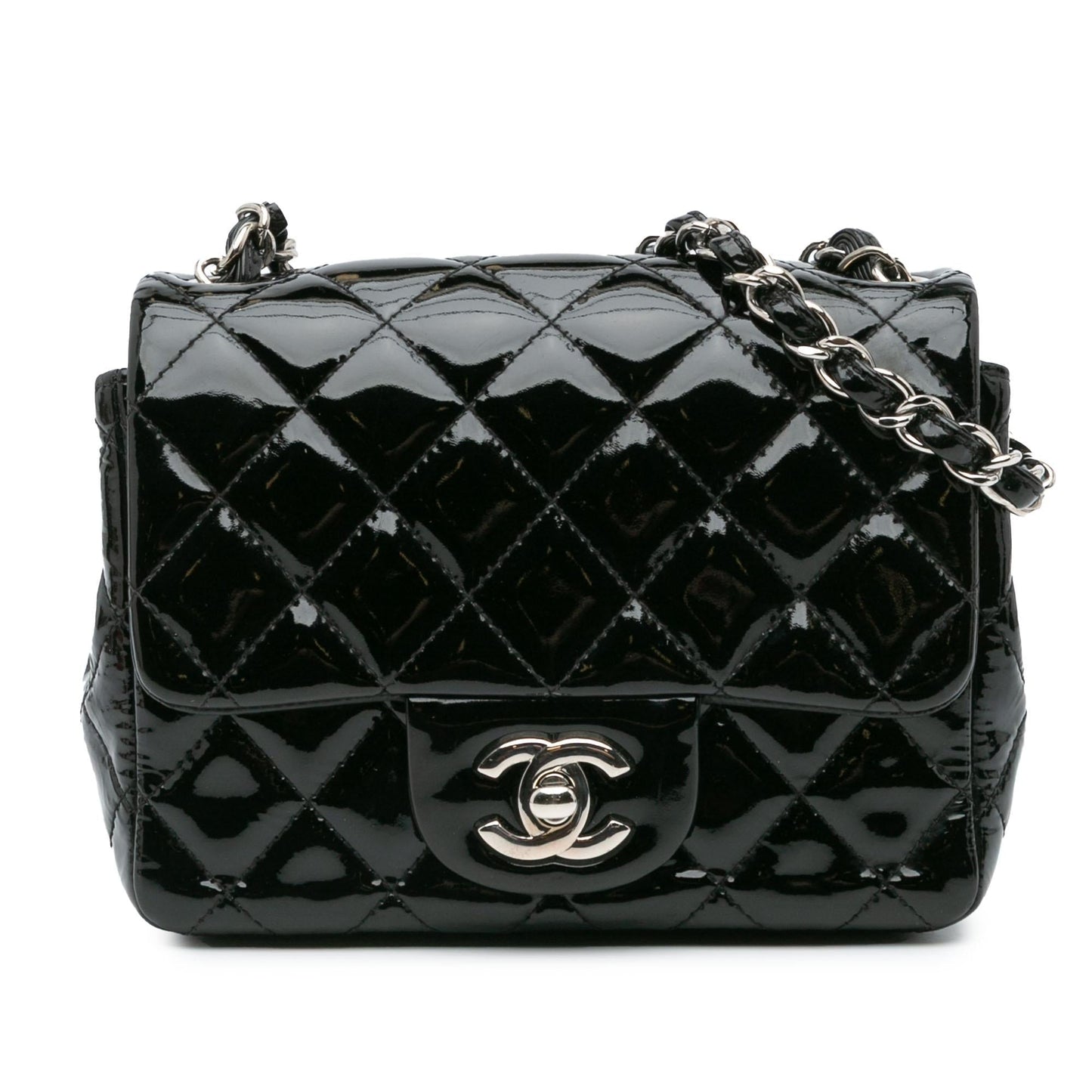 Chanel Mini Square Classic Patent Single Flap