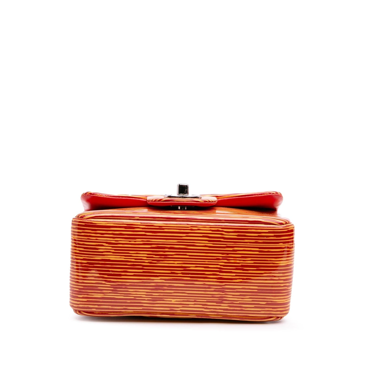 Chanel Mini Square Classic Patent Striped Single Flap