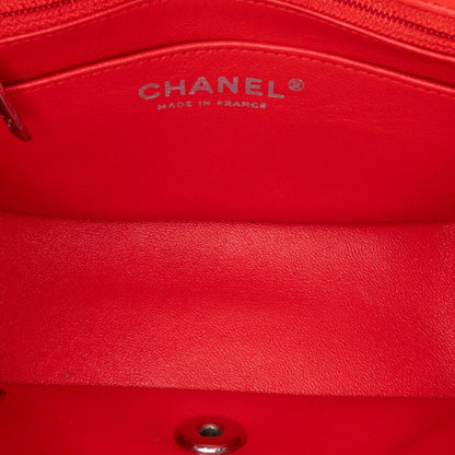 Chanel Mini Square Classic Patent Striped Single Flap