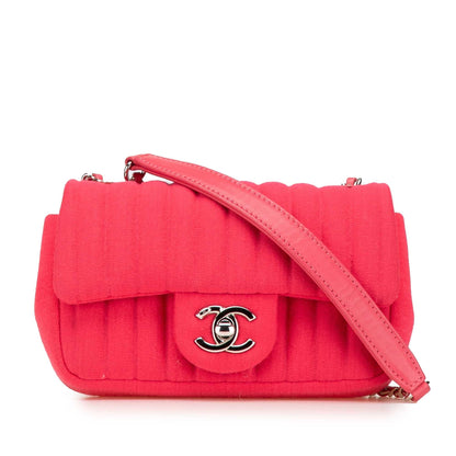 Chanel Mini Vertical Quilted Jersey Single Flap