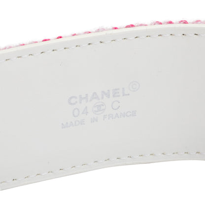 Chanel Muliticolor Coco Chanel Canvas Interlocking CC Logo Belt 85 34