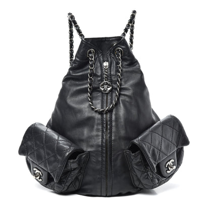 CHANEL MULTI POCKETS CALFSKIN LEATHER BACKPACK