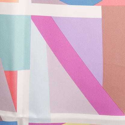 Chanel Multicolor Logo Print Silk Square Scarf