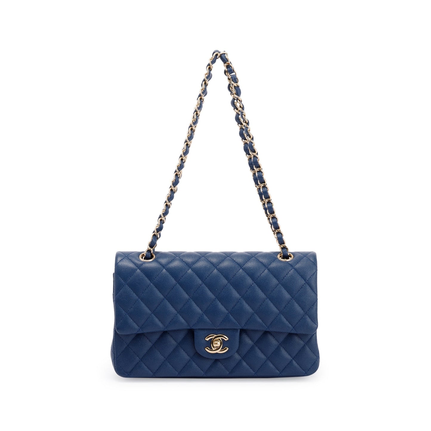 Chanel Navy Blue Classic Medium Double Flap Bag