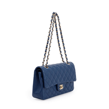 Chanel Navy Blue Classic Medium Double Flap Bag