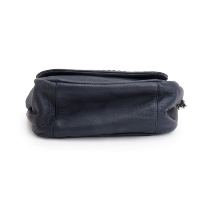 Chanel Navy Calfskin Luxe Ligne Accordion Flap Bag