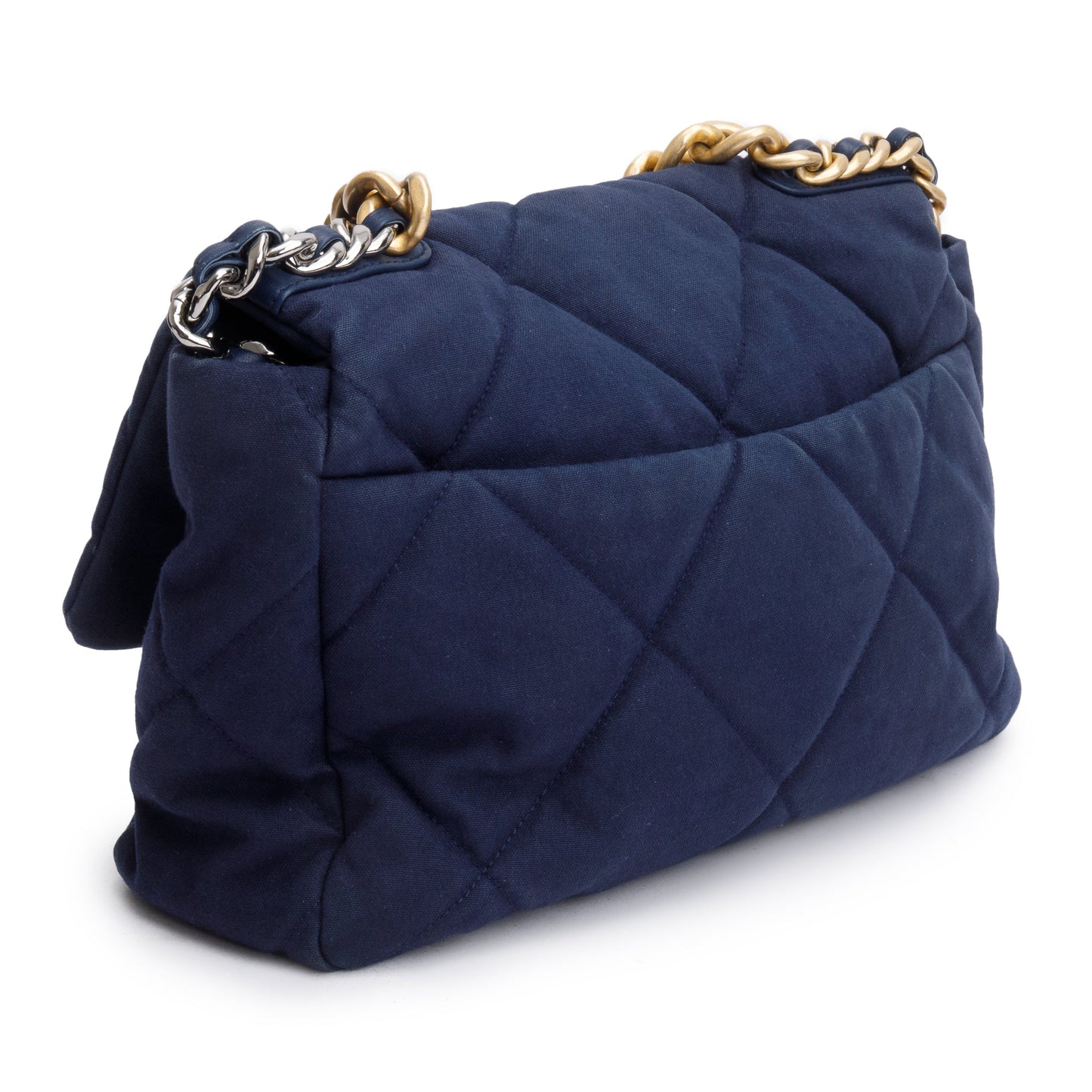 Chanel Navy Canvas Large 19 Flap Bag