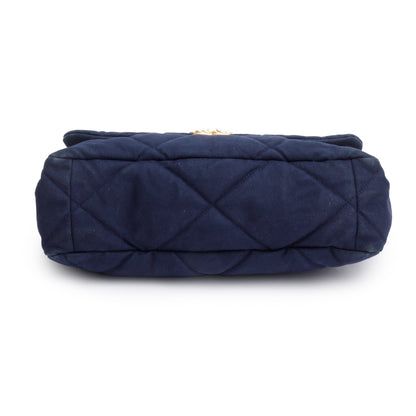 Chanel Navy Canvas Large 19 Flap Bag