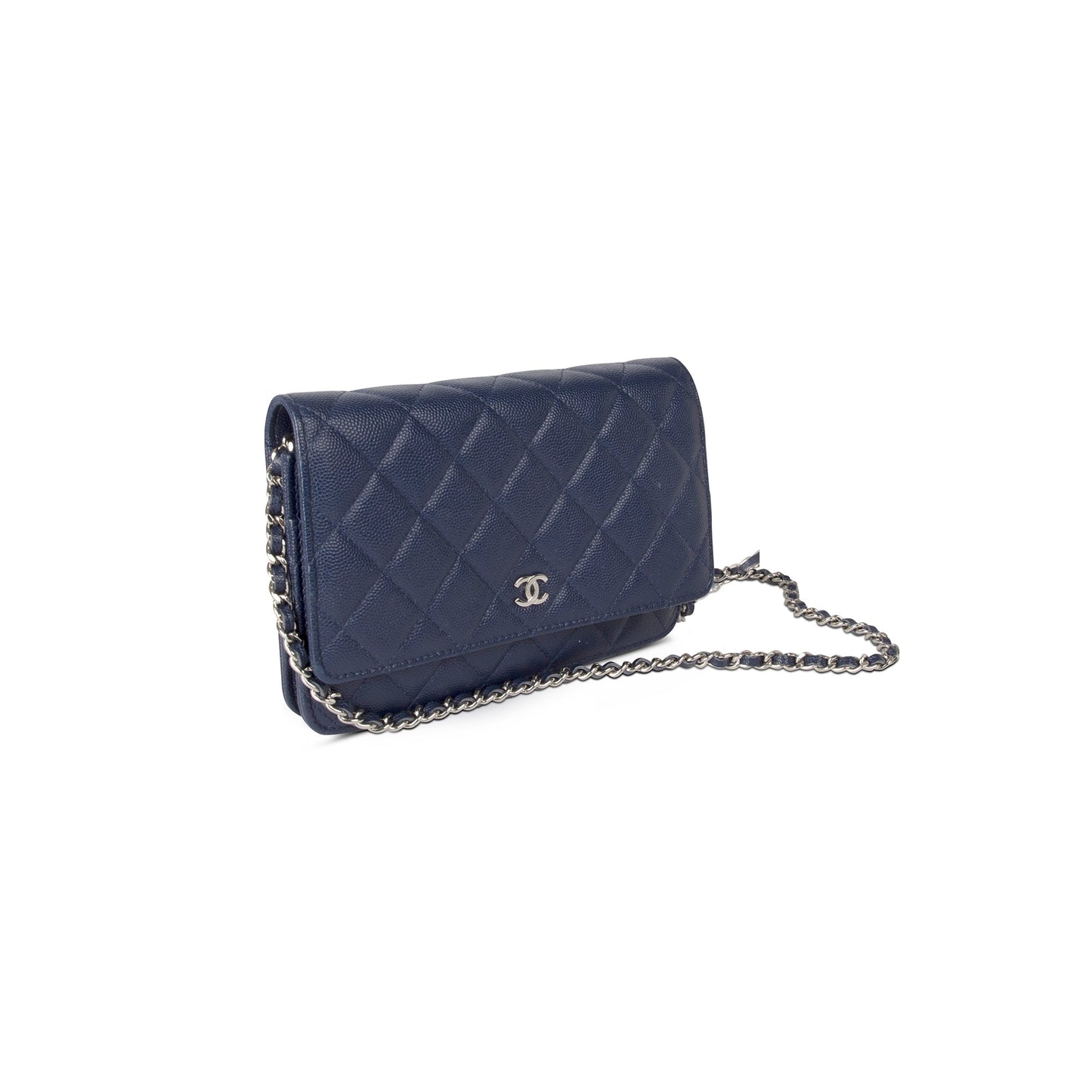 Chanel Navy Caviar Classic Wallet on Chain