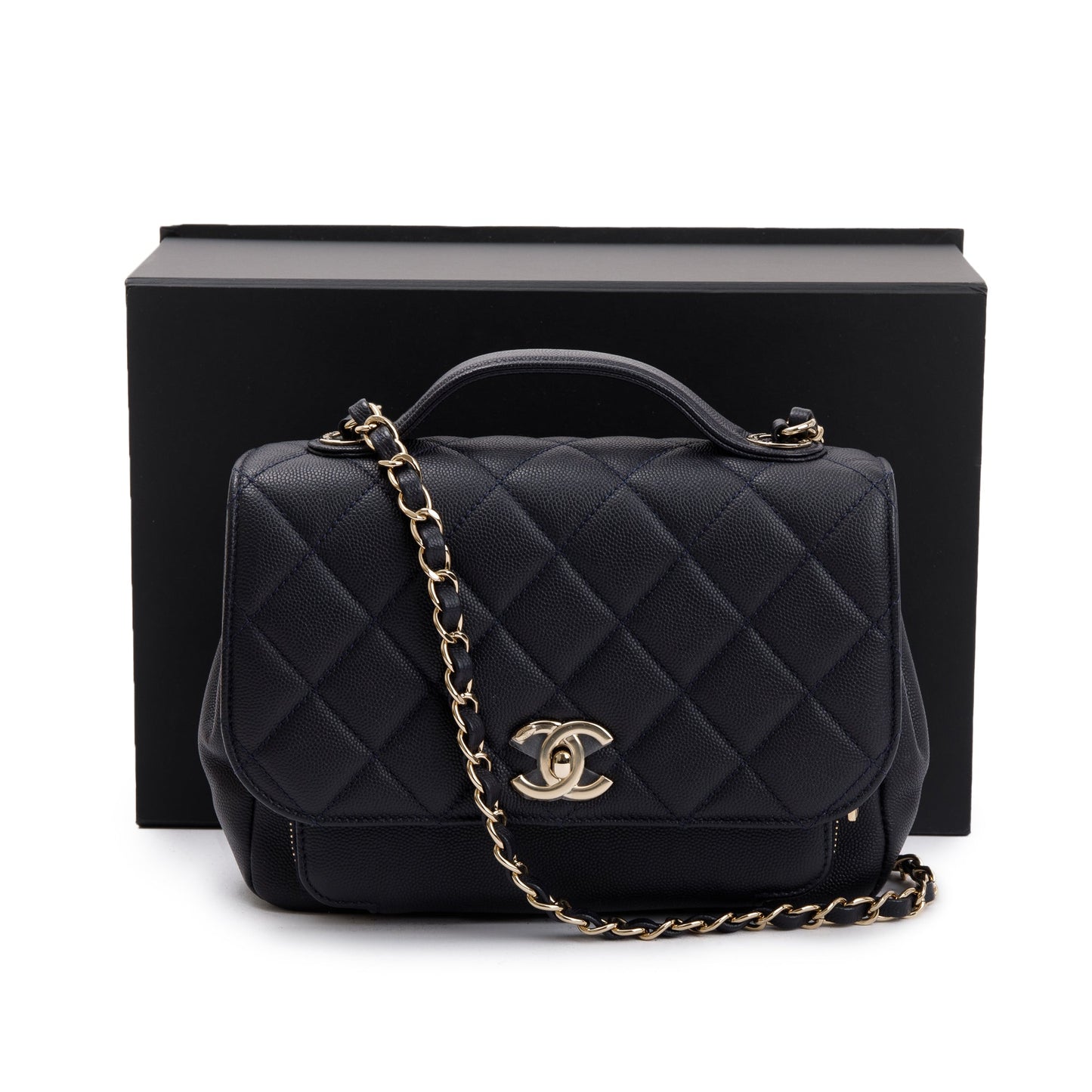 Chanel Navy Caviar Leather Medium Business Affinity Flap Bag