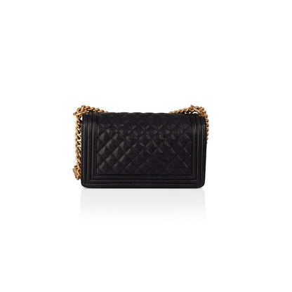 Chanel Navy Caviar Medium Boy Bag