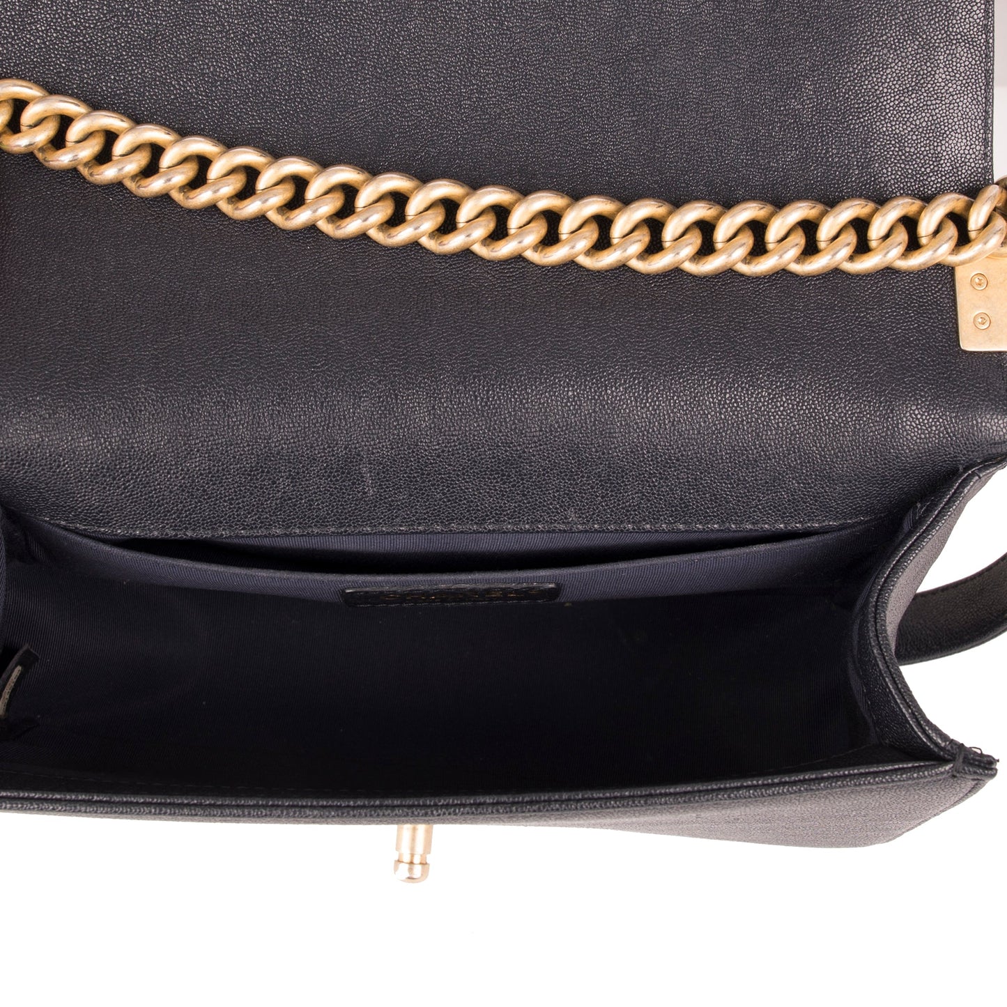 Chanel Navy Caviar Medium Boy Bag