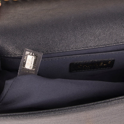 Chanel Navy Caviar Medium Boy Bag