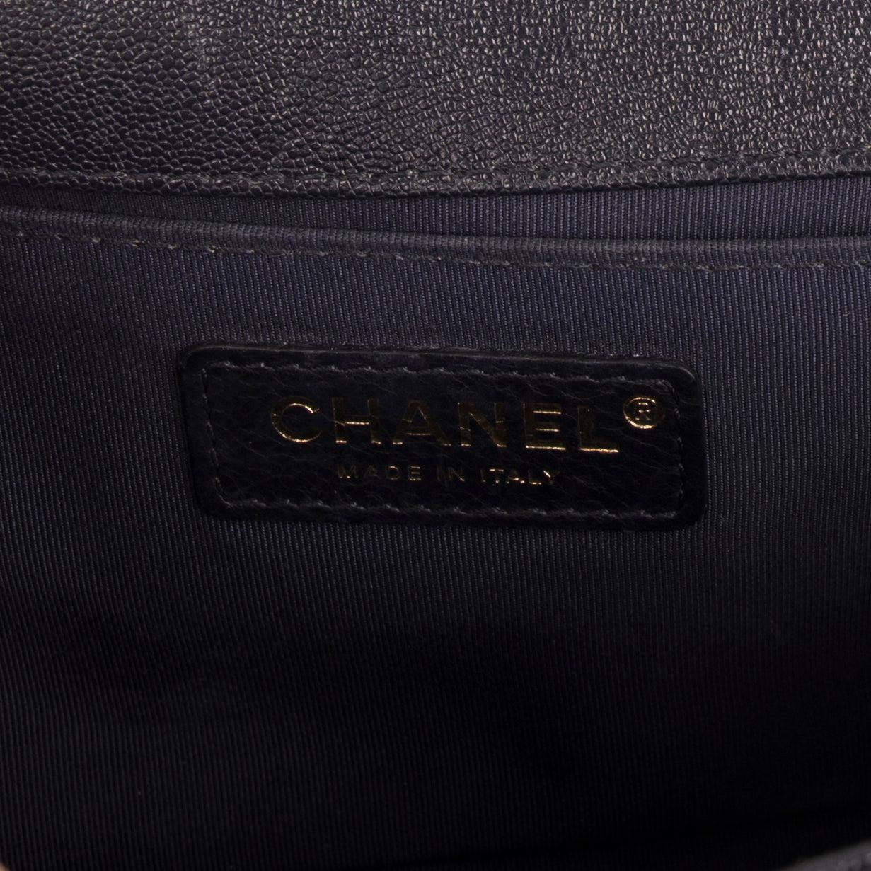 Chanel Navy Caviar Medium Boy Bag
