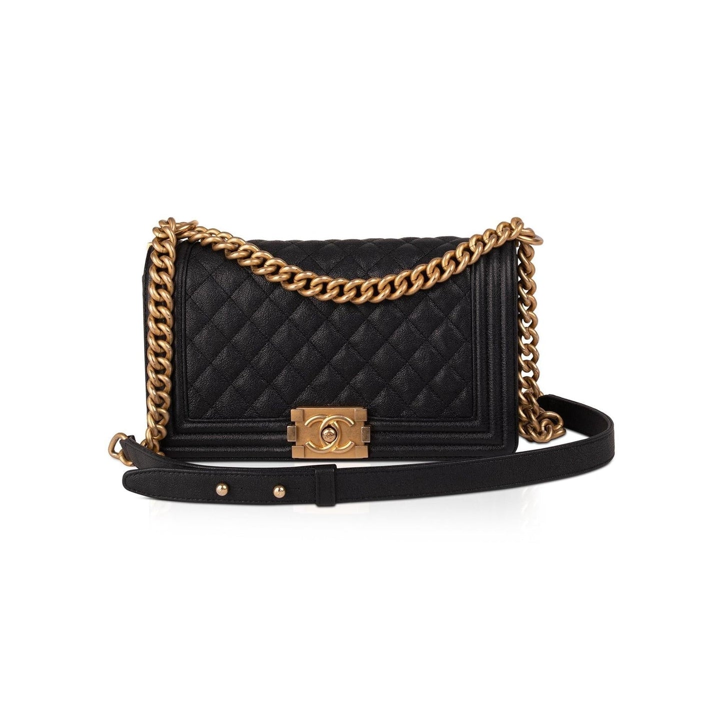 Chanel Navy Caviar Medium Boy Bag