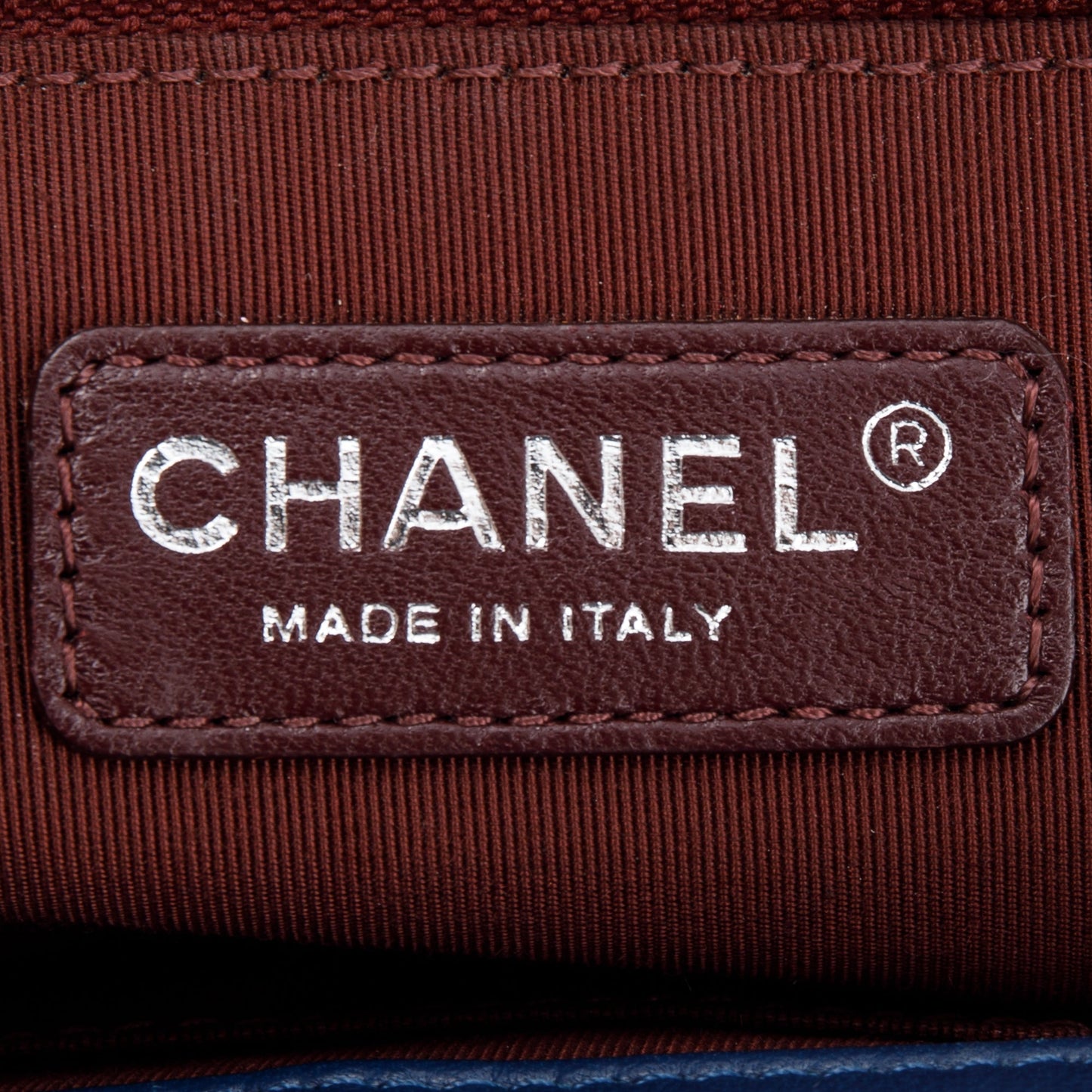 Chanel Navy Chevron Large Boy Bag