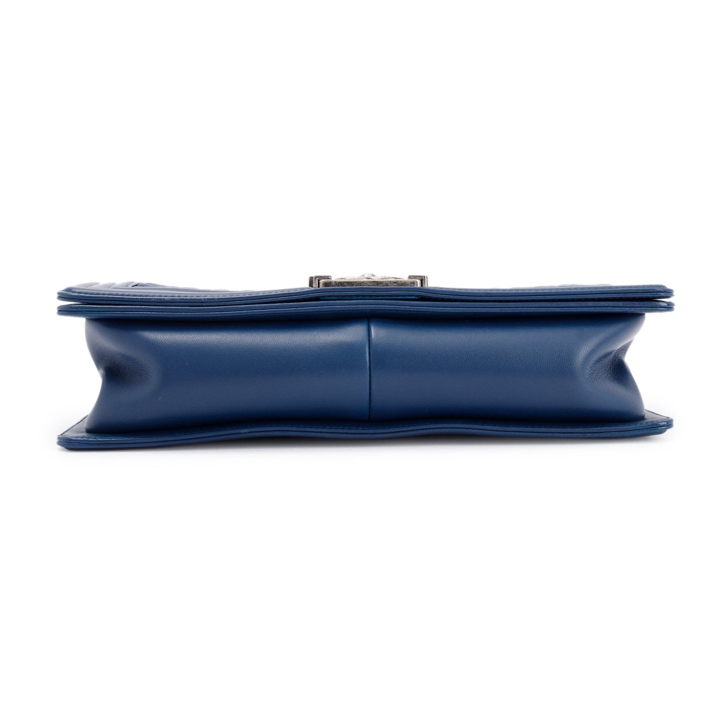 Chanel Navy Chevron Large Boy Bag