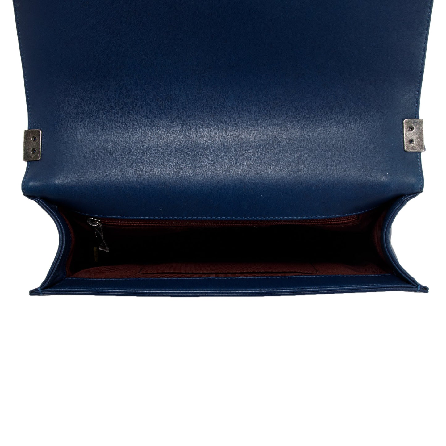 Chanel Navy Chevron Large Boy Bag