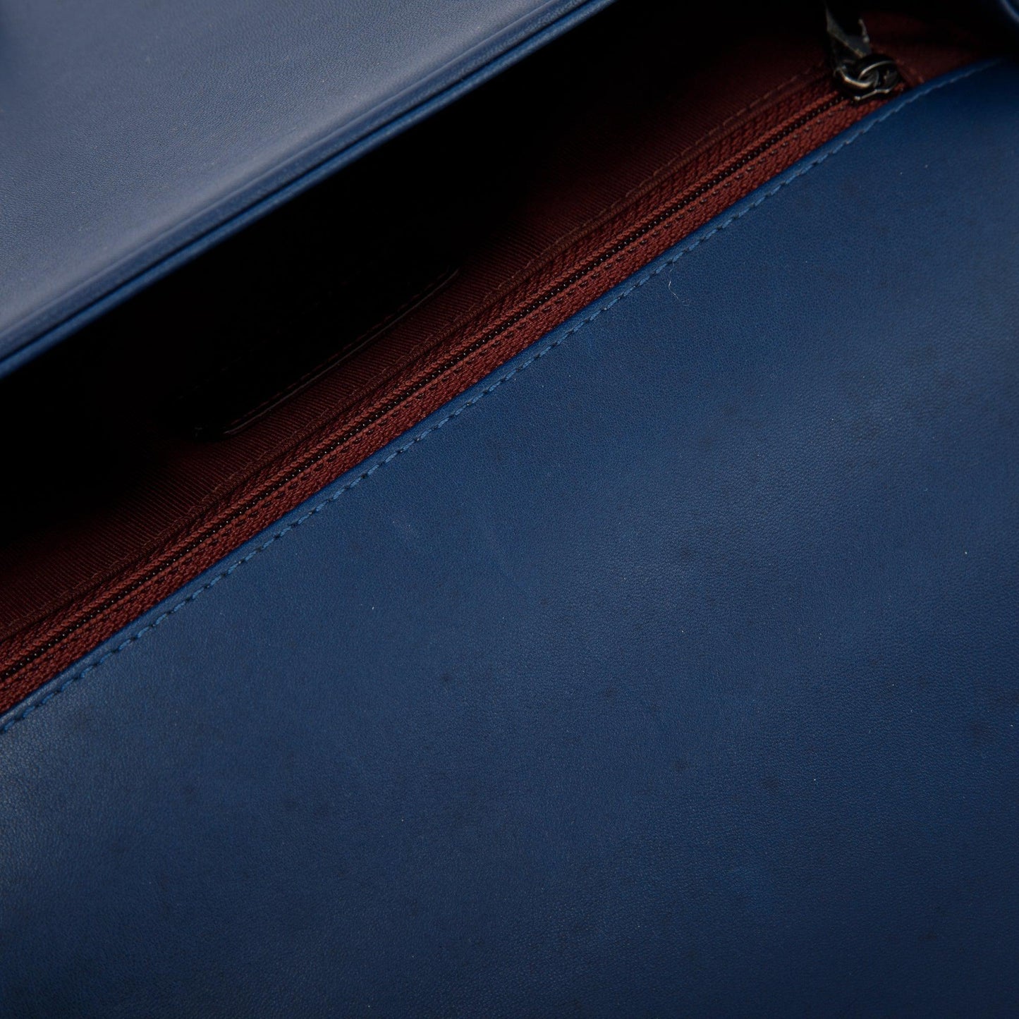 Chanel Navy Chevron Large Boy Bag