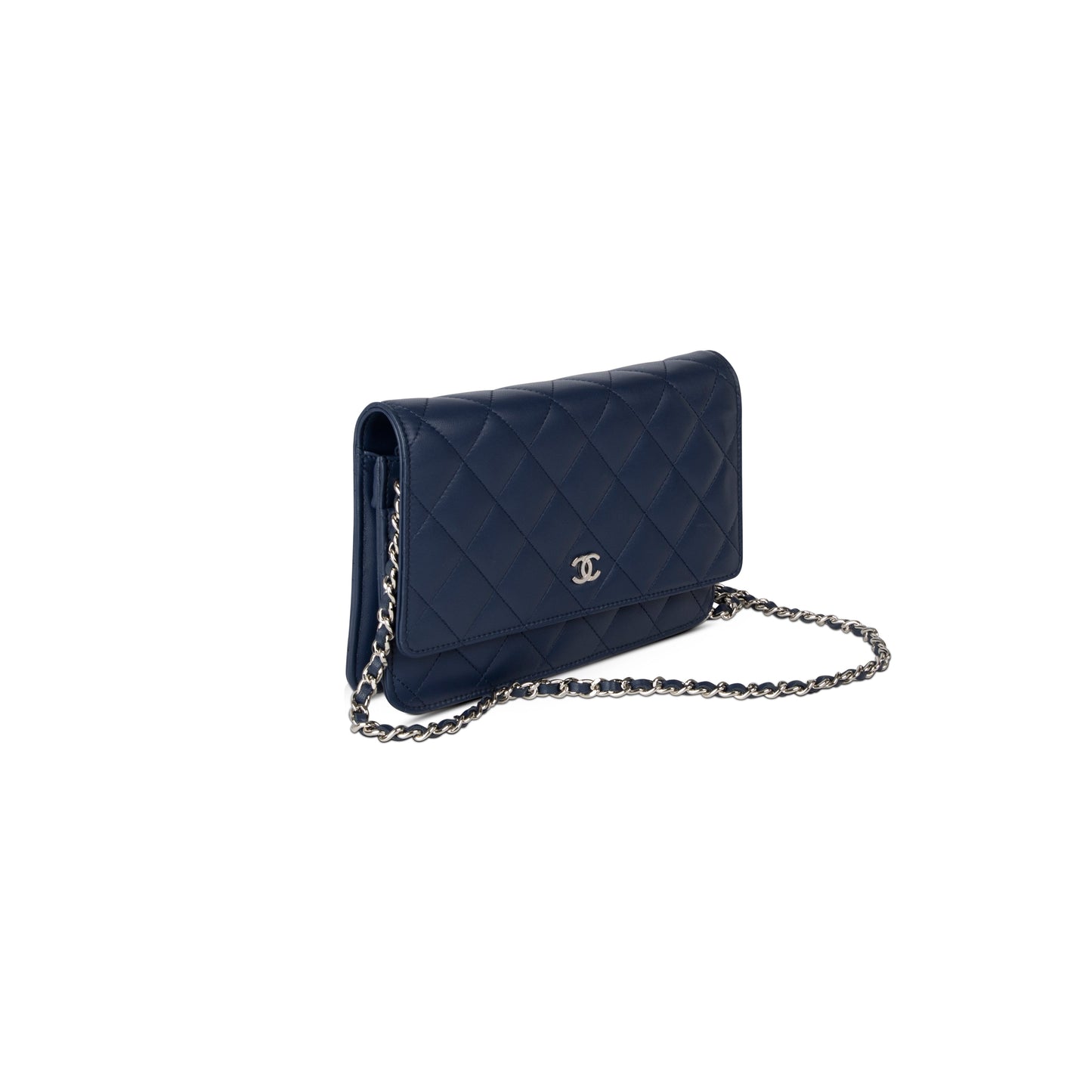Chanel Navy Lambskin Classic Wallet on Chain