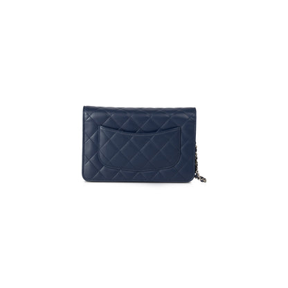 Chanel Navy Lambskin Classic Wallet on Chain
